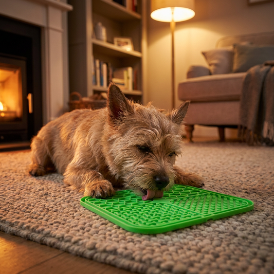 Silicone slow feeder licking mat for anxious pets
