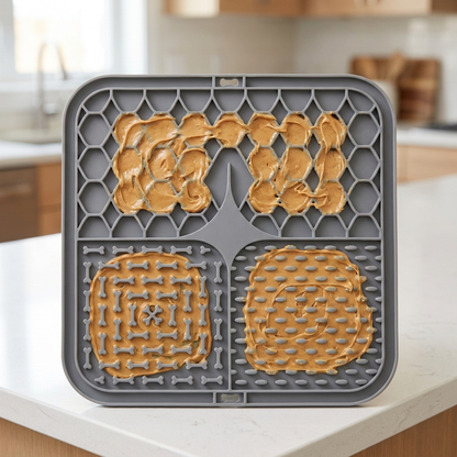 Calming Licking Mat for Dogs & Cats — Slow Feeder with Suction Base