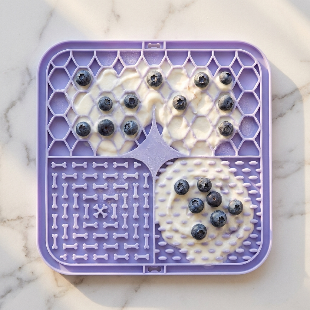 Calming Licking Mat for Dogs & Cats — Slow Feeder with Suction Base