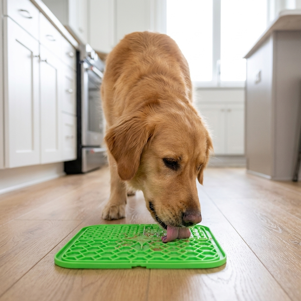 Calming Licking Mat for Dogs & Cats — Slow Feeder with Suction Base