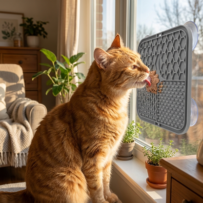 Calming Licking Mat for Dogs & Cats — Slow Feeder with Suction Base