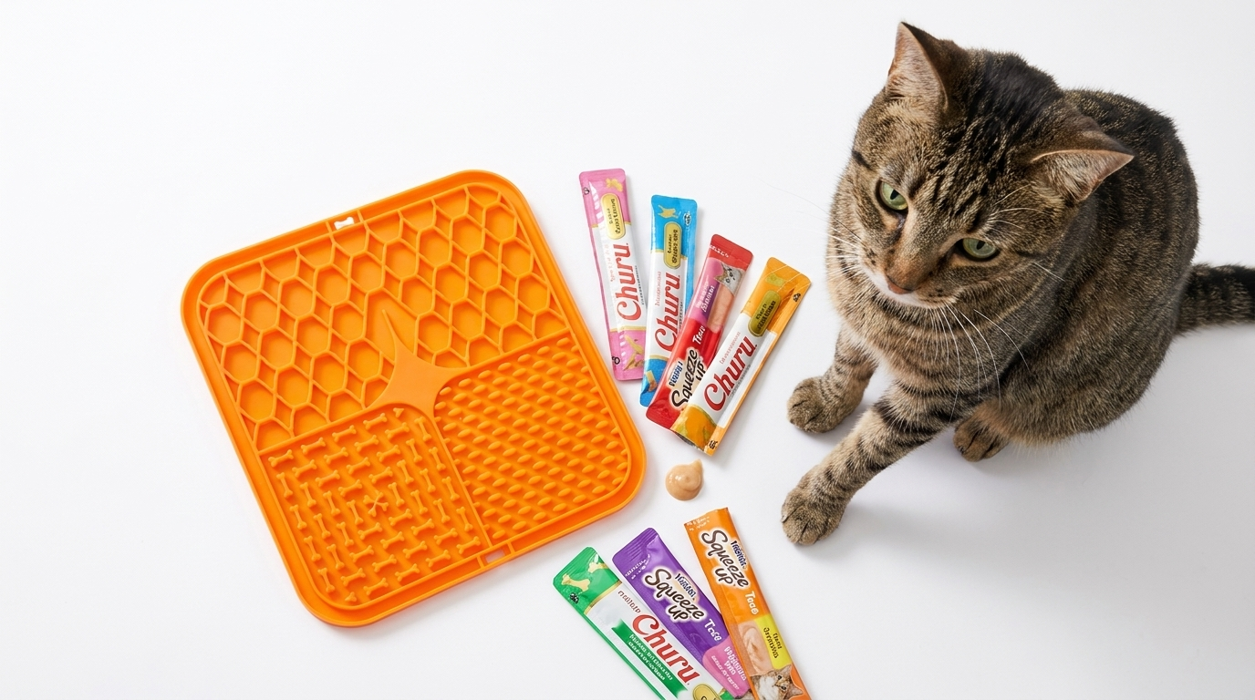 Calming Licking Mat for Dogs & Cats — Slow Feeder with Suction Base